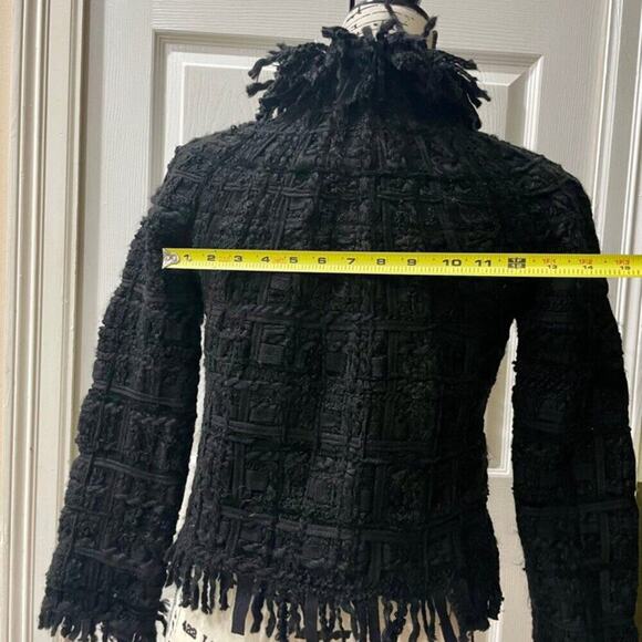 PE DE CHUMBO CROP JACKET TWEED FRINGE WOOL BLEND PENNY LANE SZ S SOPHISTICATED - Picture 6 of 16